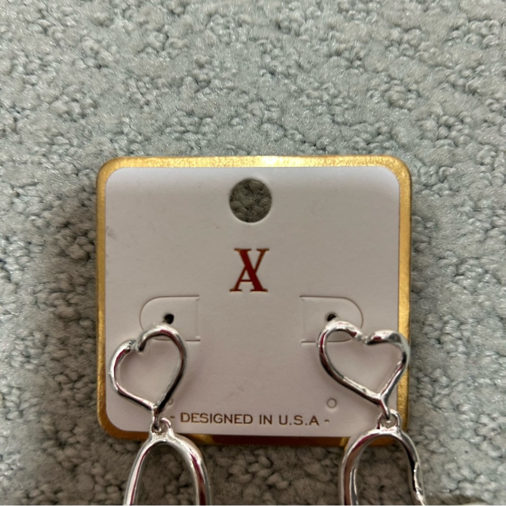 Heart-Shaped Silver Earrings - Picture 3 of 5